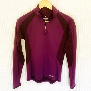 LL Bean Midweight Purple 1/4 Zip